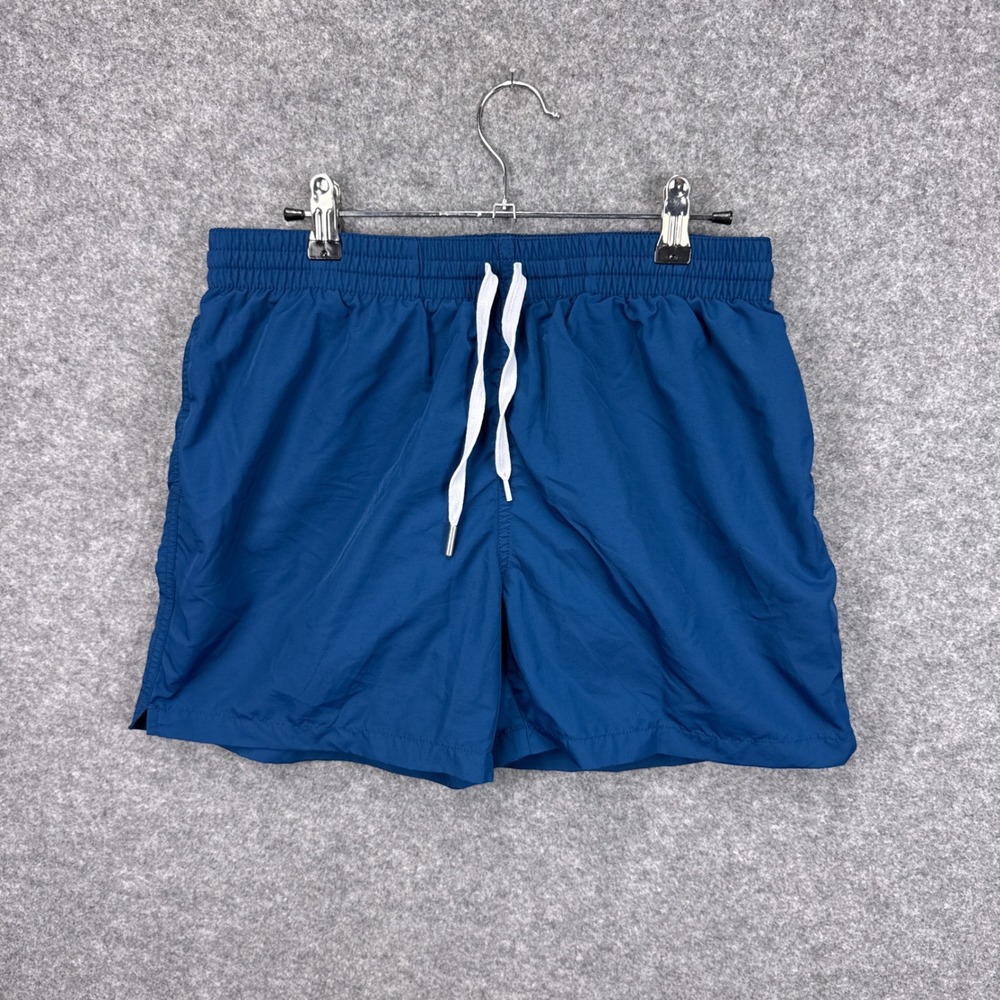 Chubbies Mens Medium Navy Blue Swim Trunks Chevron Back Pocket Mesh Lined Shorts